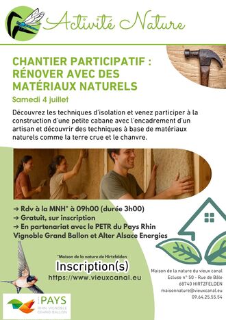 Atelier participatif : rénover avec des matériaux naturels