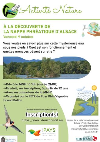 À la découverte de la nappe phréatique d’Alsace (atelier en intérieur)