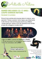 SOIRÉE DES ADOS (12-17 ANS) : LOUPS-GAROUS NATURE