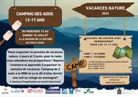 Séjour été 2026 : Camp des ados - 12-17 ans